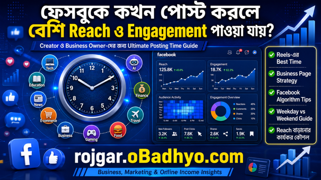 ফেসবুকে কখন পোস্ট করলে বেশি Reach ও Engagement পাওয়া যায়? ২০২৬ সালের Ultimate Guide (Creator ও Business-এর জন্য)